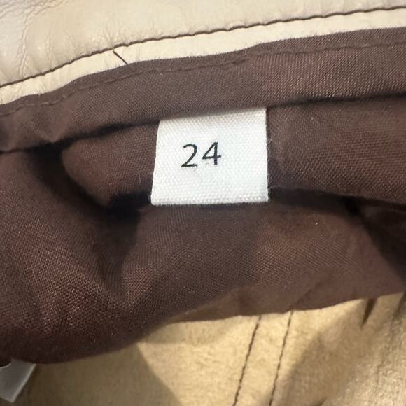 Still Here Vegan Leather Tate Straight Pants in Oxford Bone sz 24 $350 - Picture 10 of 12